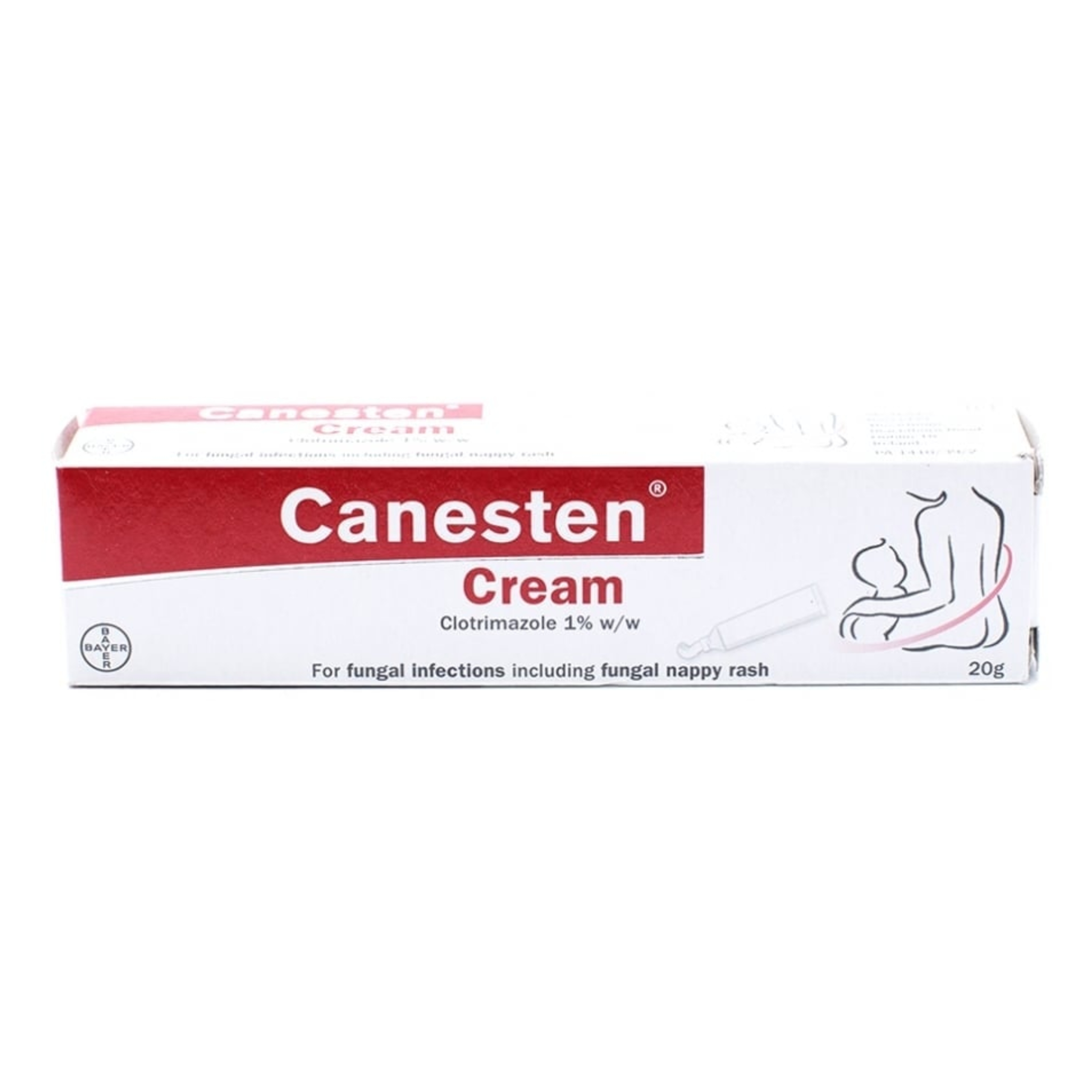 Tube of Canesten 1% Cream for fungal skin infections