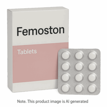 Box of Femoston Tablets for menopausal HRT